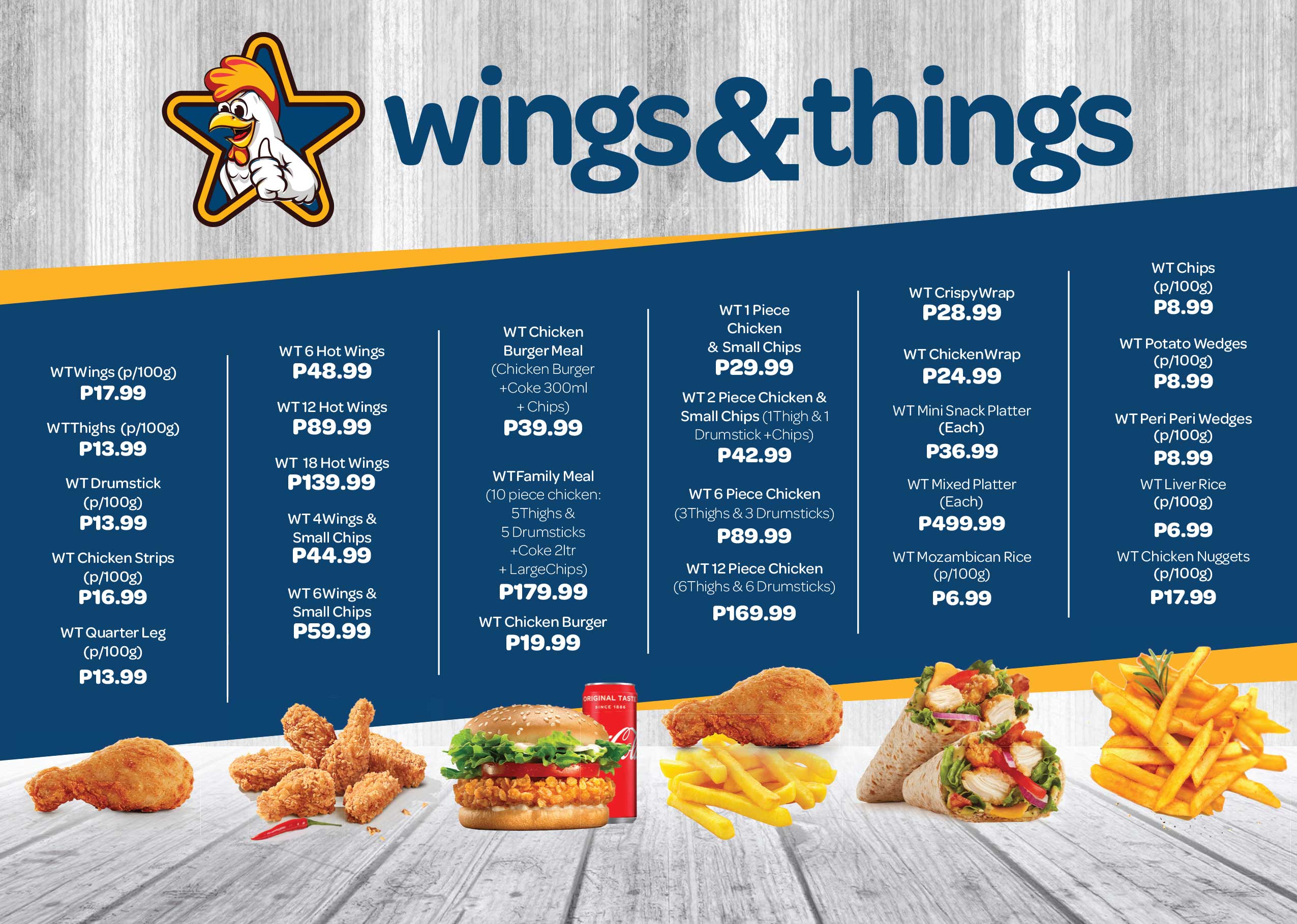 Wings & Things menu